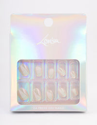 Tweens Pink Metallic Press On Nails - link has visual effect only