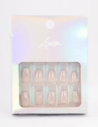 Tweens Blush Glitter Press On Nails - link has visual effect only