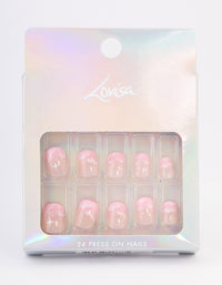 Tweens Pink Star & Cloud Press On Nails - link has visual effect only