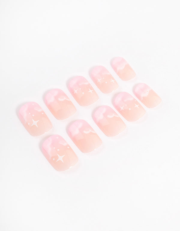 Tweens Pink Star & Cloud Press On Nails - Lovisa