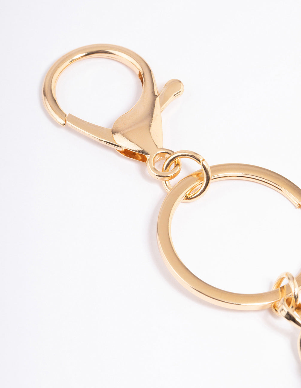 Gold Amethyst Stone Key Ring