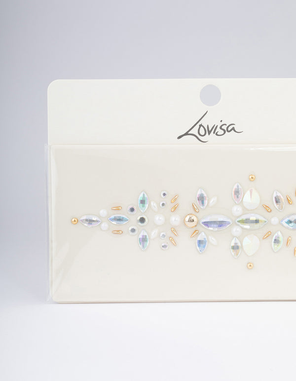 Gold & Silver Pearl Stick On Hair Gems