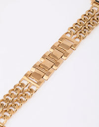 Gold Double Chain Watch Band 38/40/41mm - link has visual effect only