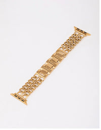 Gold Double Chain Watch Band 38/40/41mm - link has visual effect only