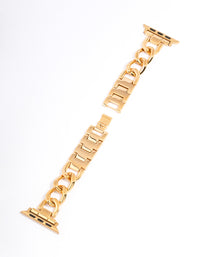 Gold Metal Chain Watch Band 42/44/45mm - link has visual effect only