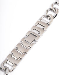 Rhodium Chain Watch Band 38/40/41mm - link has visual effect only