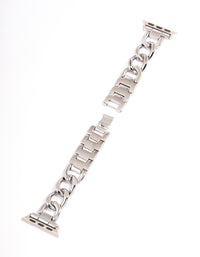 Rhodium Chain Watch Band 38/40/41mm - link has visual effect only