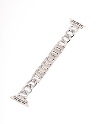 Rhodium Chain Watch Band 42/44/45mm - link has visual effect only