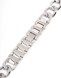 Rhodium Chain Watch Band 42/44/45mm - link has visual effect only