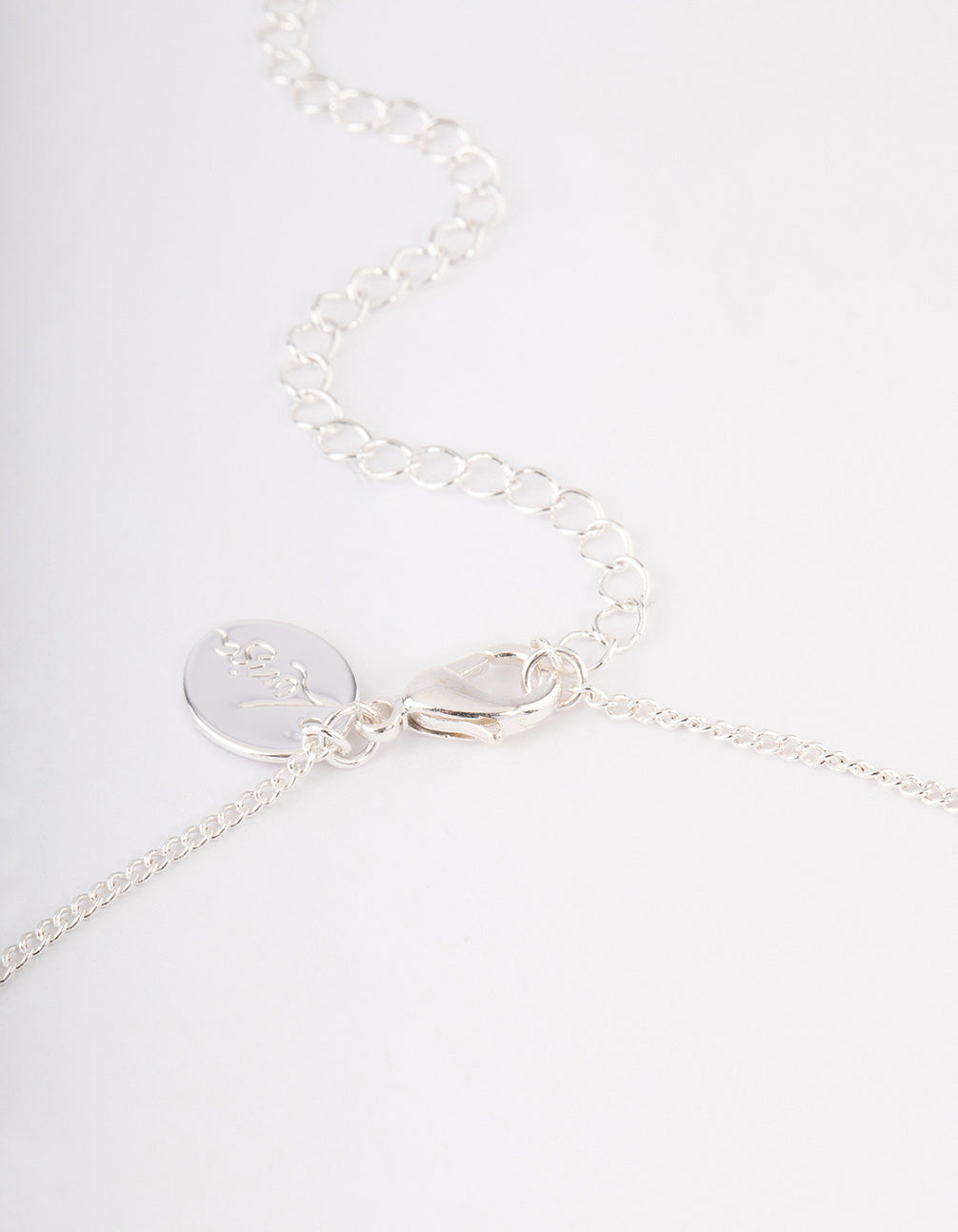 Silver Diamante Flower Y-Necklace