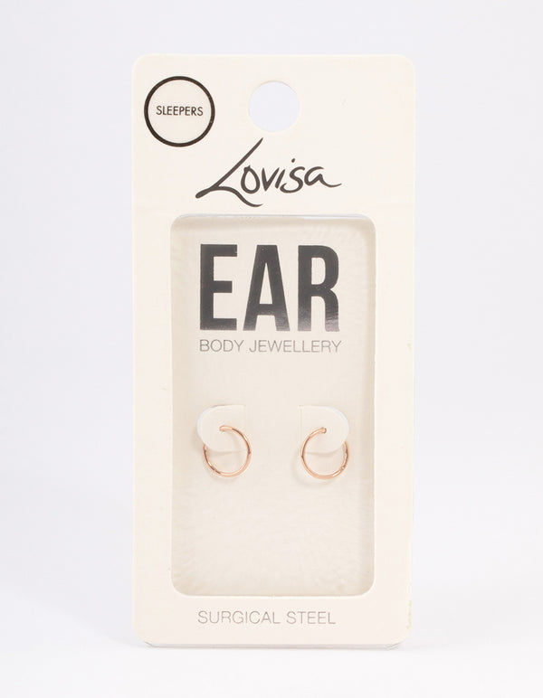 Surgical Steel Fine Sleeper Earrings 8mm