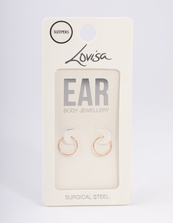 Surgical Steel Fine Sleeper Earrings 10mm