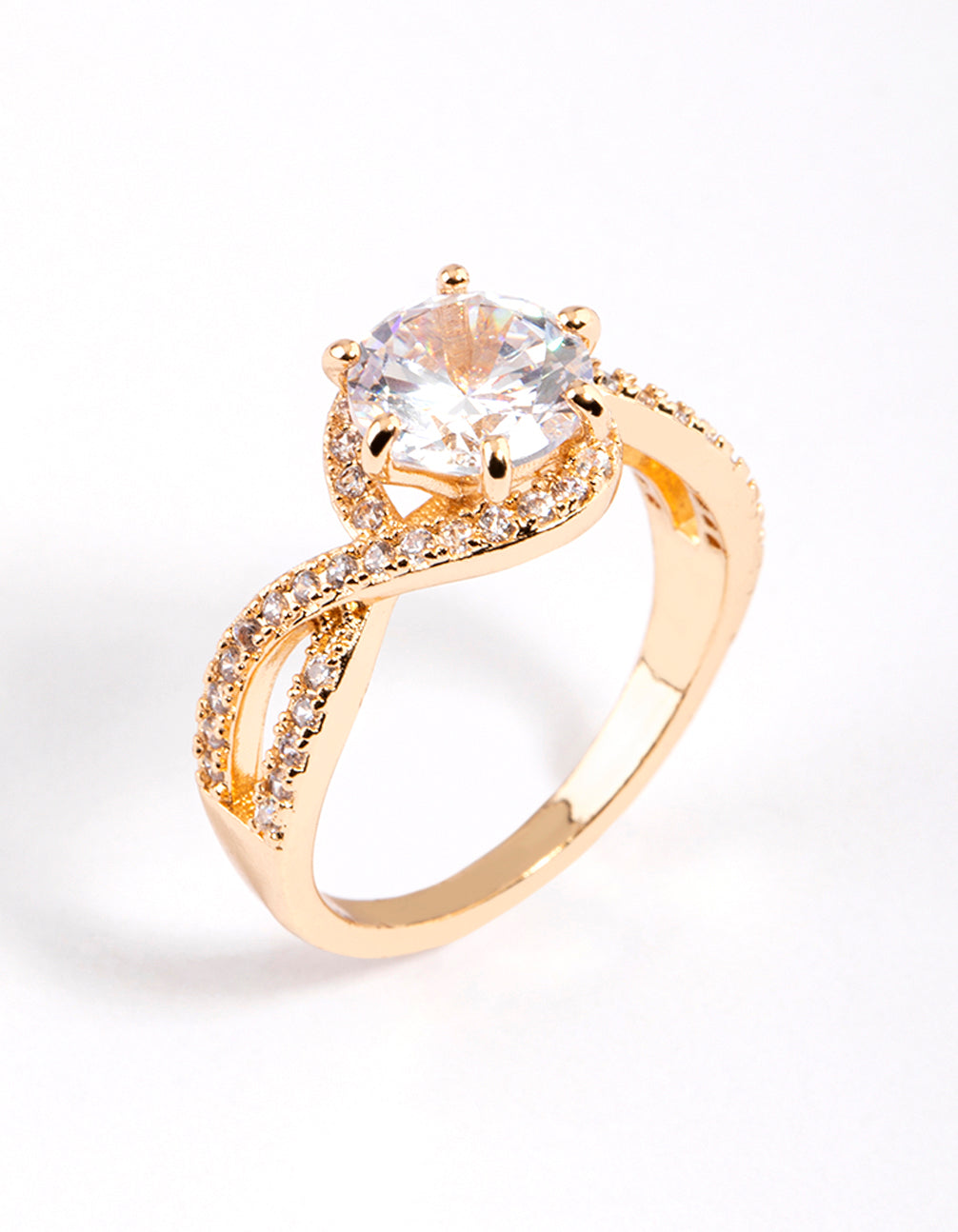Gold Round Infinity Halo Ring