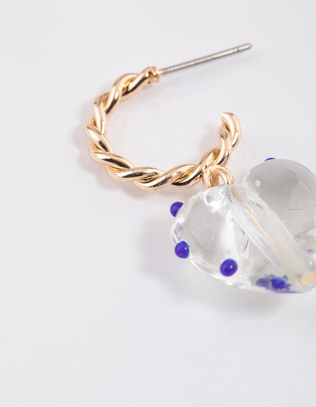 Spiked Ball Heart Hoop Earrings