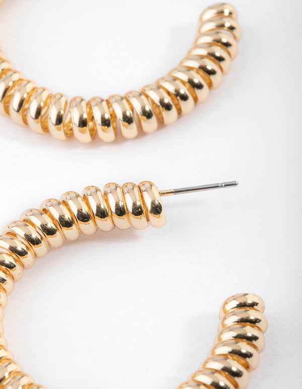 Gold Rigged Hoop Earrings