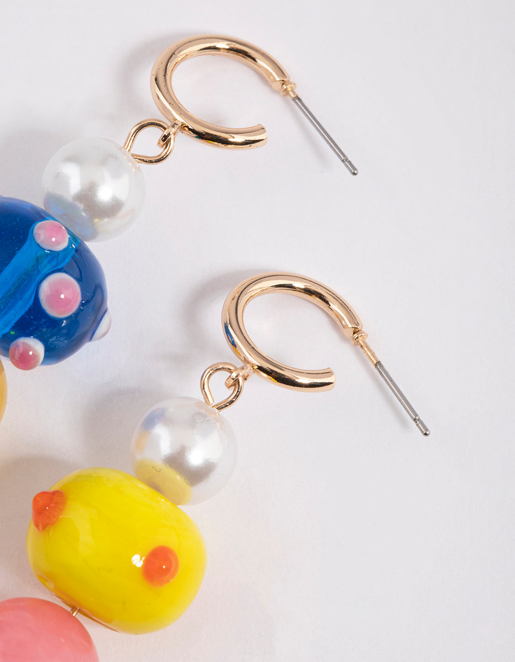 Gold Multi Round Beaded Earrings