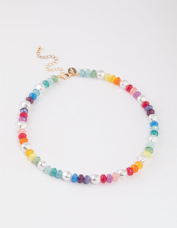 Beaded Alternating Pearl Necklace