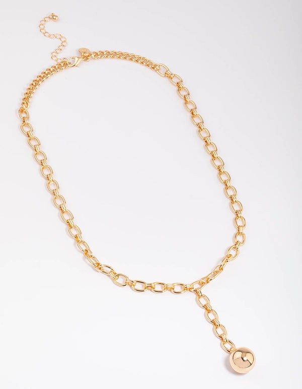 Gold Round Disc Necklace