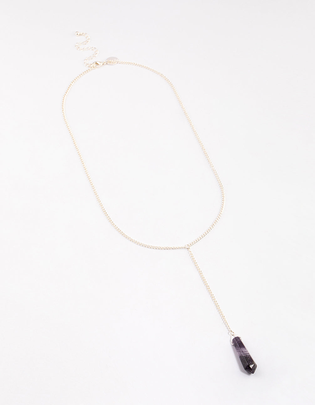 Silver Amethyst Long Y-Necklace