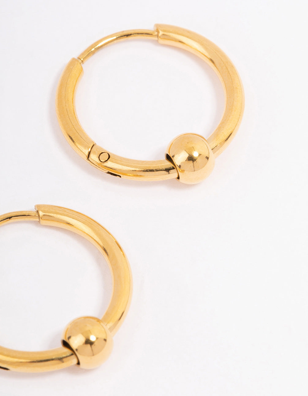 Waterproof Gold Plated Stainless Steel Classic Ball Huggie Earrings
