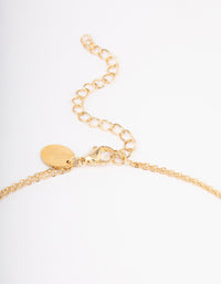 Waterproof Gold Plated Stainless Steel Cubic Zirconia Droplet & Disc Necklace - link has visual effect only