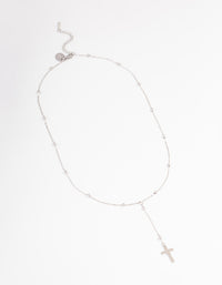 Waterproof Stainless Steel Drop Ball Cross Y-Necklace - link has visual effect only