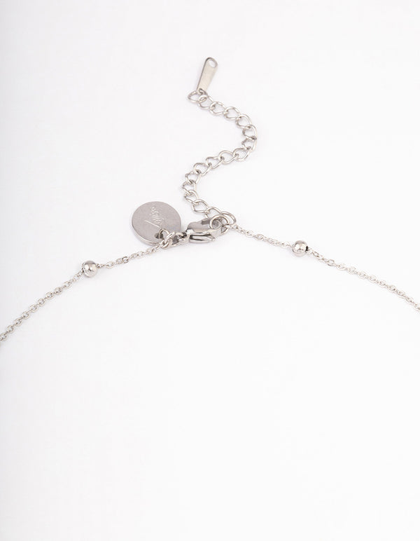 Waterproof Stainless Steel Drop Ball Cross Y-Necklace