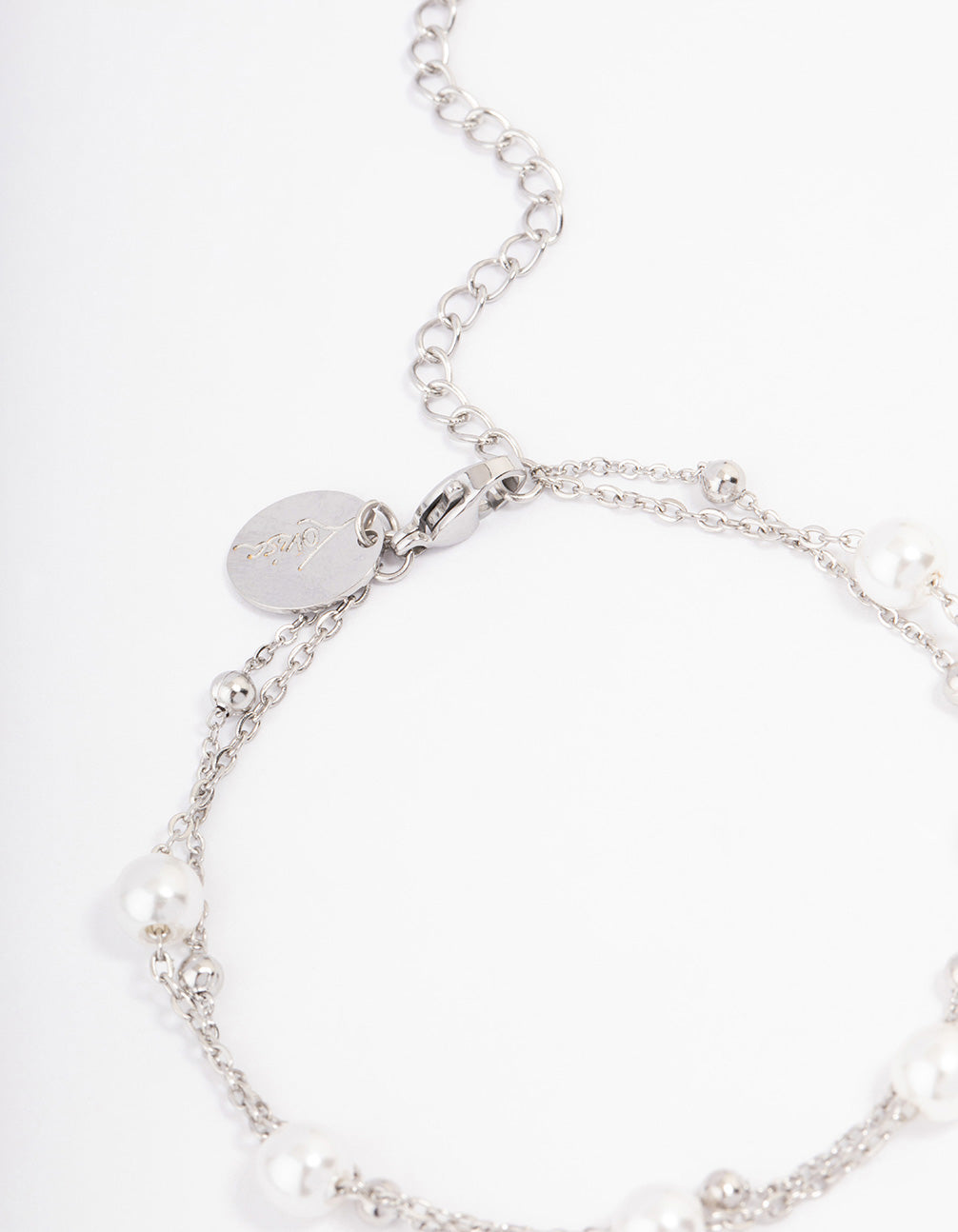 Waterproof Stainless Steel Double Layer Pearl Ball Bracelet