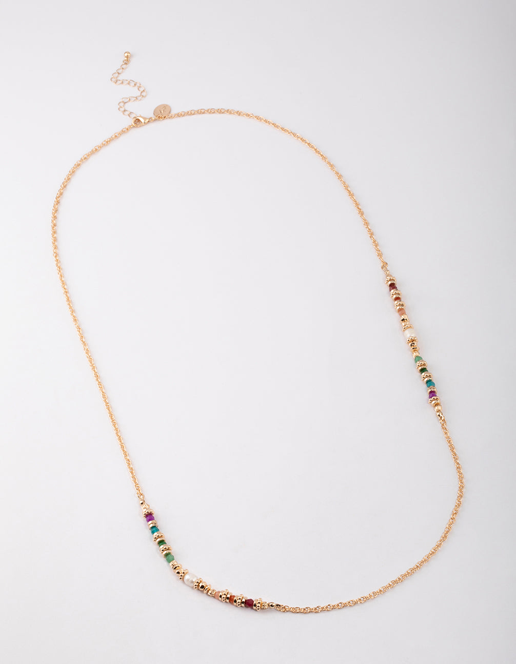 Gold Mixed Beaded Chain Necklace
