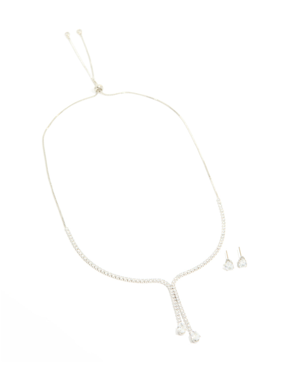 Silver Cup Chain Y-Neck Jewellery Set