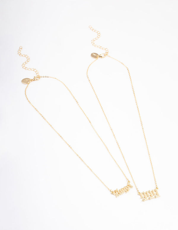 Gold Plated Angel Number '999' Layered Necklace