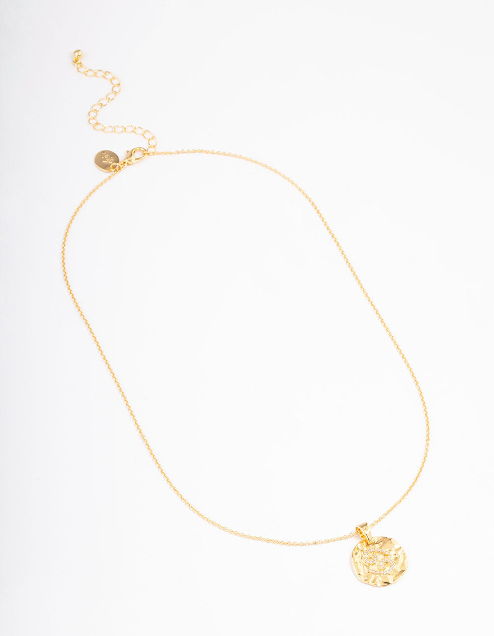 Gold Plated Cancer Coin Pendant Necklace