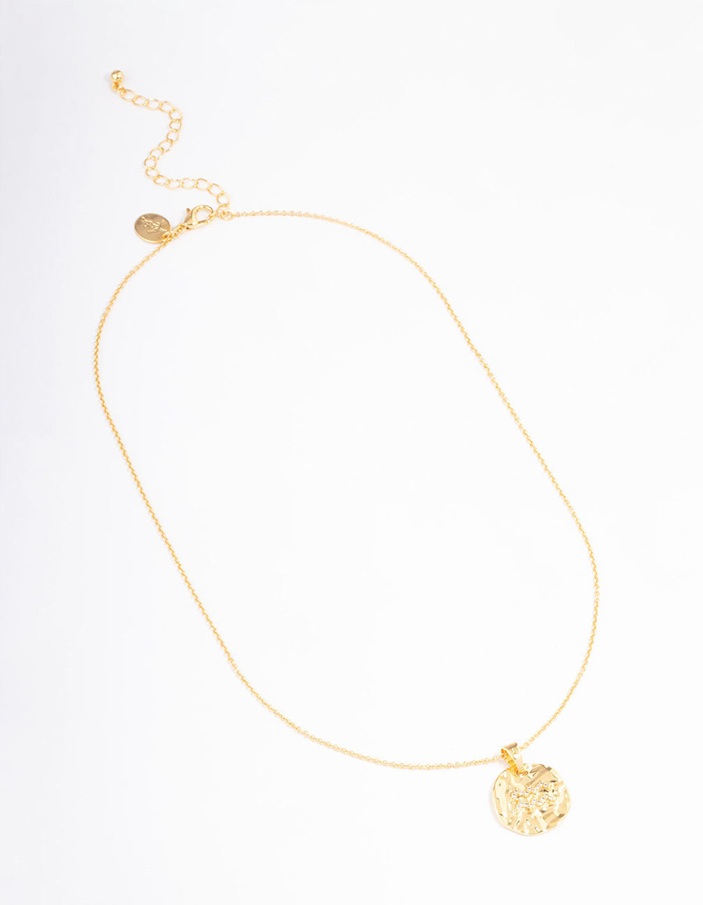 Gold Plated Aquarius Coin Pendant Necklace