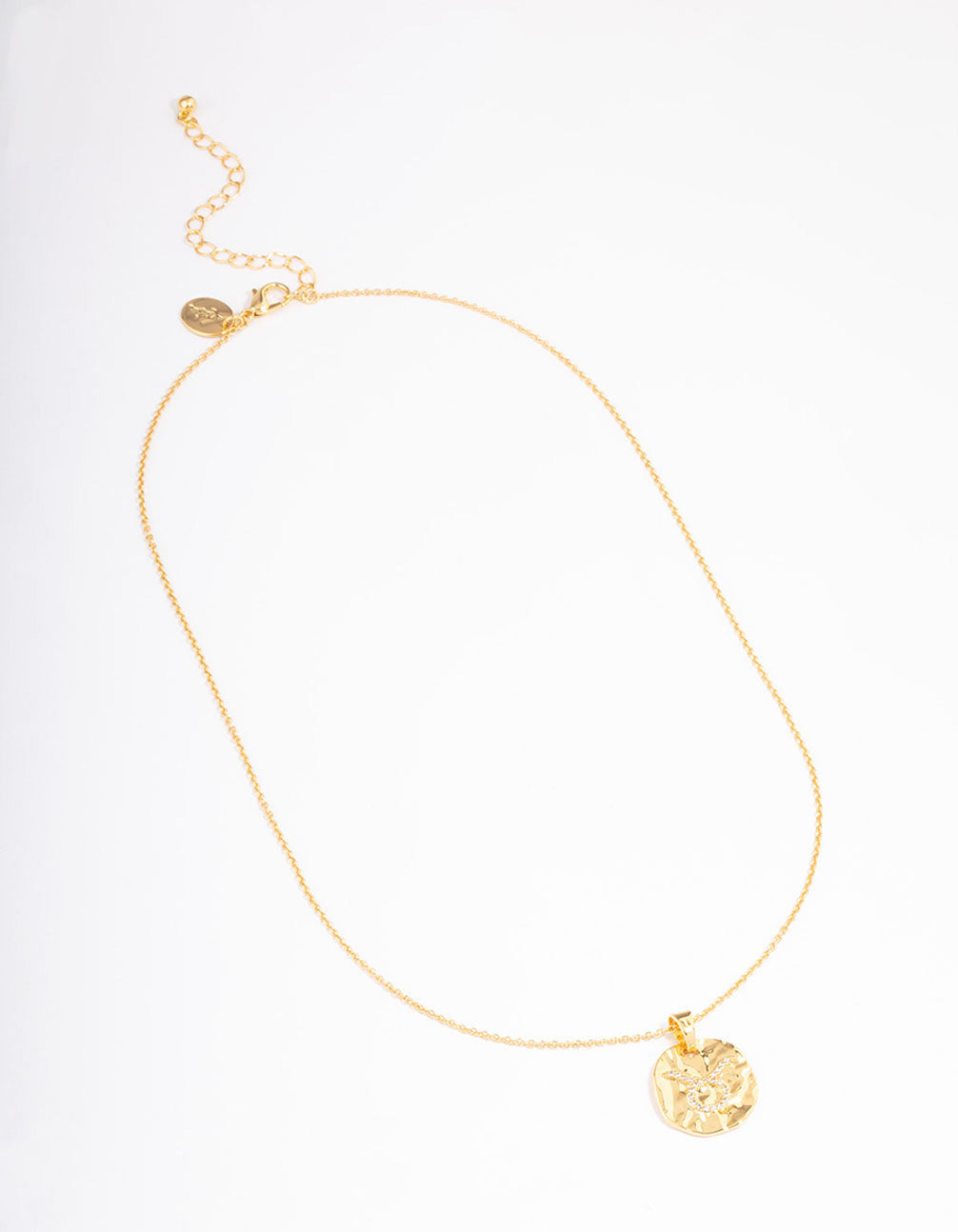 Gold Plated Taurus Coin Pendant Necklace