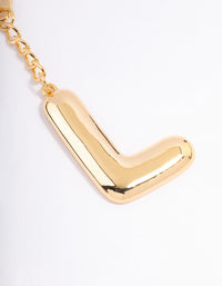Gold Plated Letter L  Key Chain - link has visual effect only
