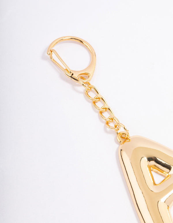 Gold Plated Letter 'A' Initial Key Ring