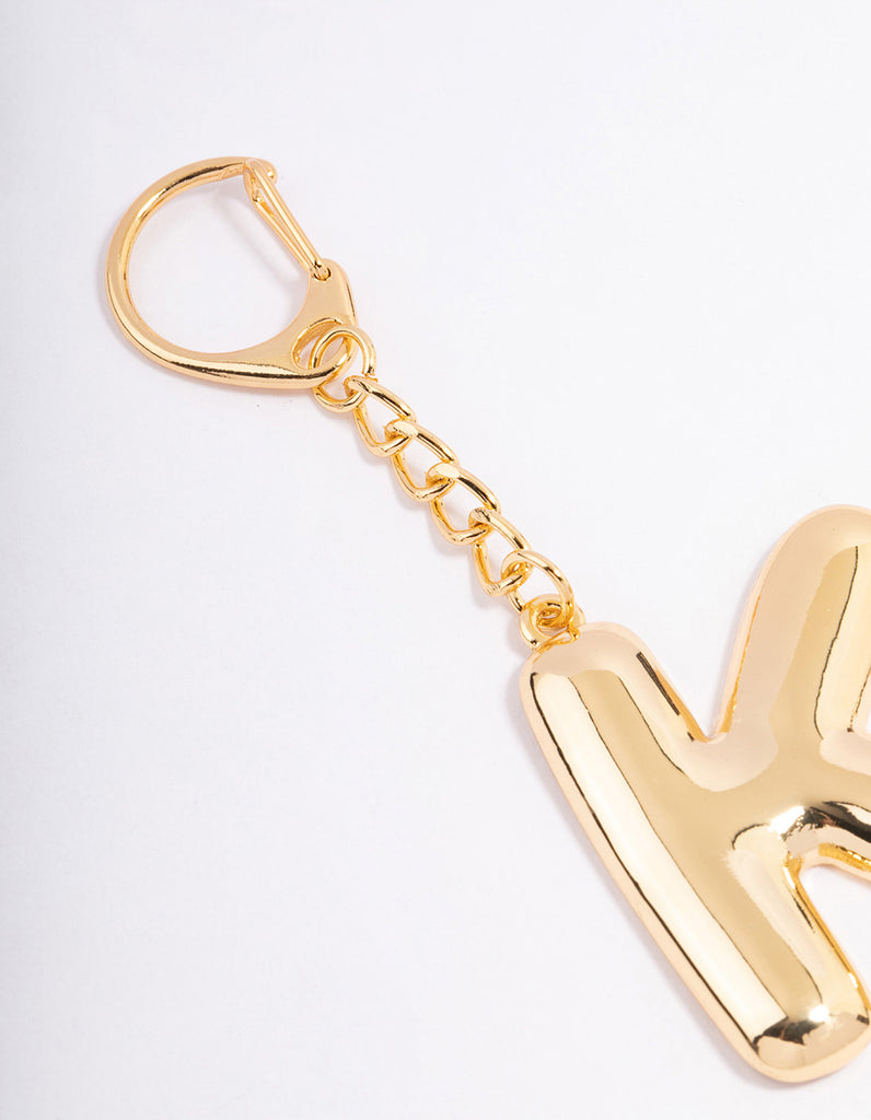 Gold Plated Letter K Key Chain - Lovisa