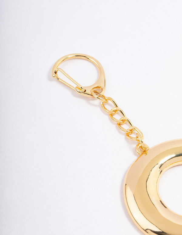 Gold Plated Letter 'C' Initial Key Ring
