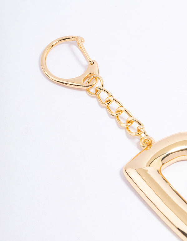 Gold Plated Letter 'D' Initial Key Ring