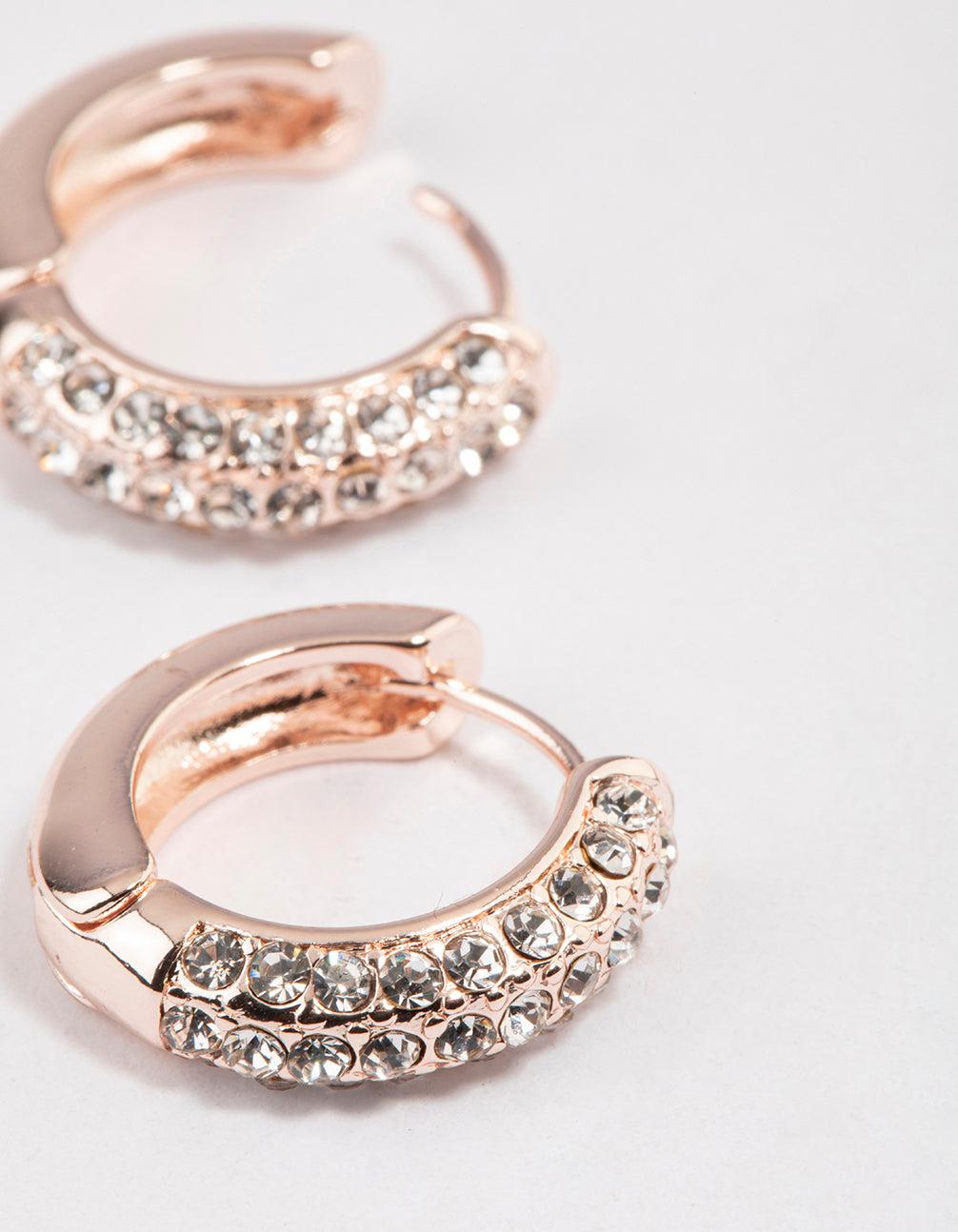 Rose Gold Diamante Mini Hoop Earrings