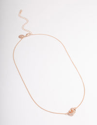 Rose Gold Double Circle Lock Necklace - link has visual effect only