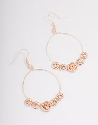 Rose Gold Pink Diamante Fine Hoop Drop Earrings - link has visual effect only