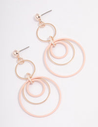 Pink Fine Multi Hoop Drop Earrings - link has visual effect only