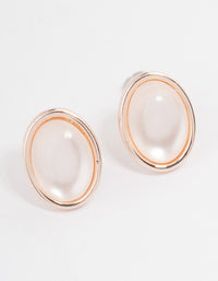 Rose Gold Cats Eye Oval Stud Earrings - link has visual effect only