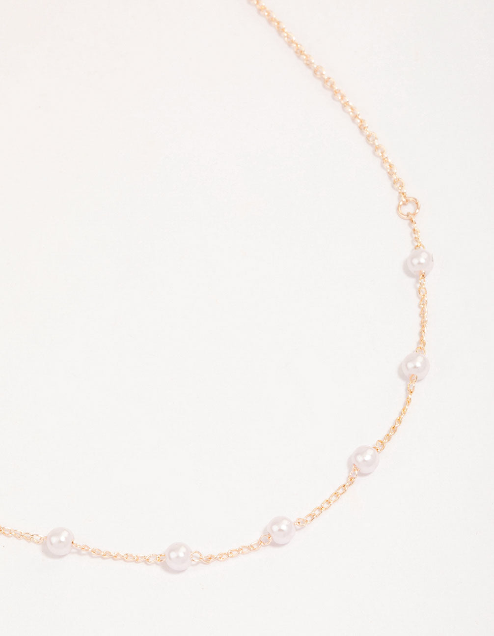 Rose Gold Dainty Pearl Necklace