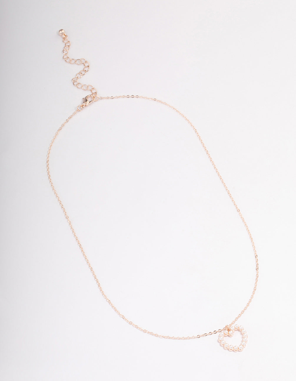 Rose Gold Pearl Heart Necklace