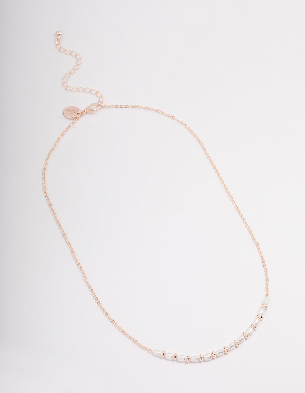 Rose Gold Pearl Smile Necklace