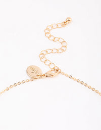 Gold Heart Drop Chain Diamante Necklace - link has visual effect only