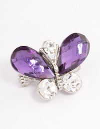 Silver Butterfly Diamante Brooch - link has visual effect only