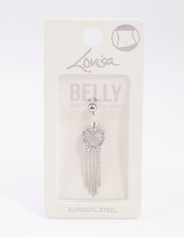 Surgical Steel Heart Trail Strand Belly Ring